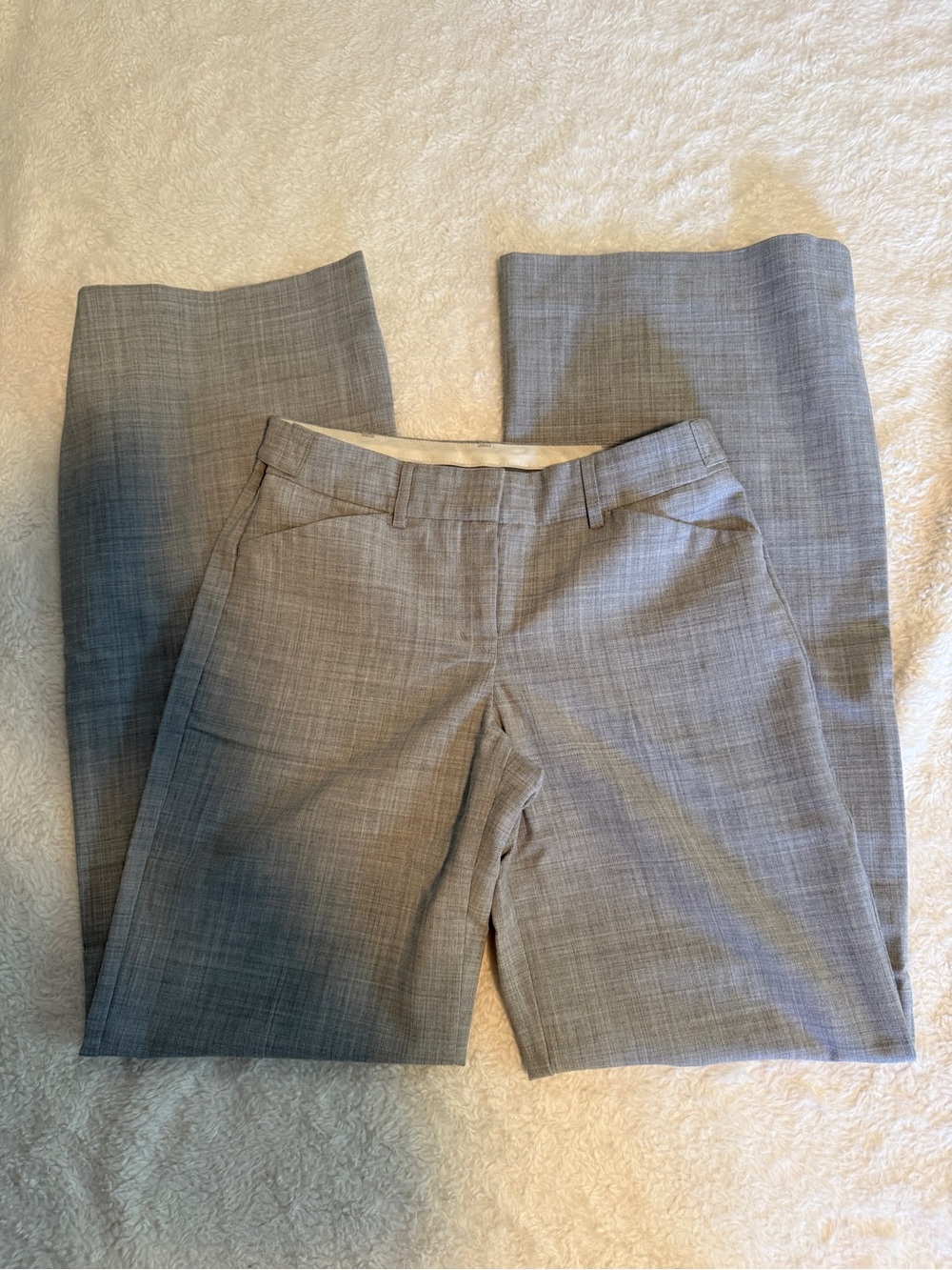 Express Women's Light Gray Wide-Leg Dress Pants